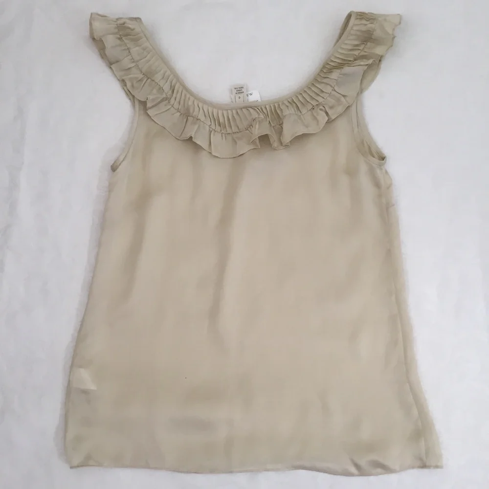 J. Crew ruffle silk top